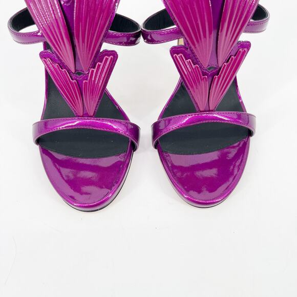 Giuseppe Zanotti Metallic Fuchsia Cruel Alien Wing Stiletto Heel Sandals 38 - Picture 7 of 13
